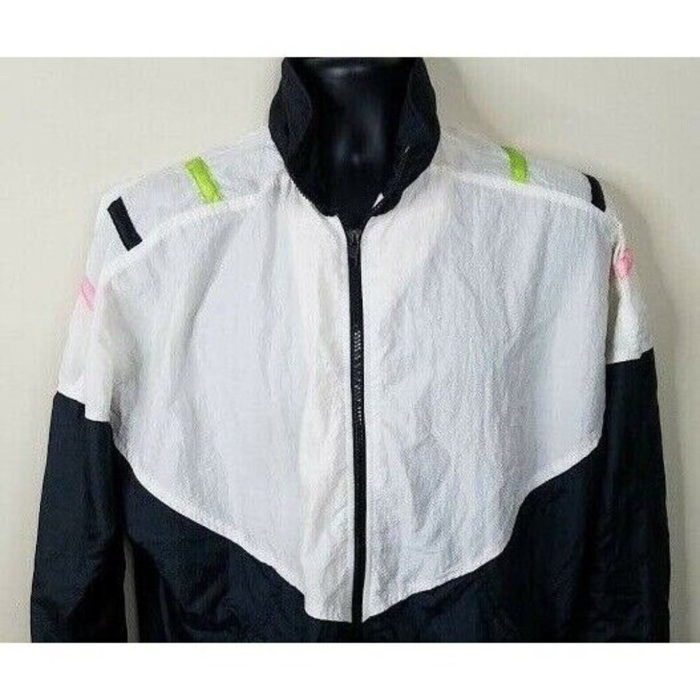 Maine Bay Womens Windbreaker Jacket Size Large‎ Vintage 90s Nylon Color Block